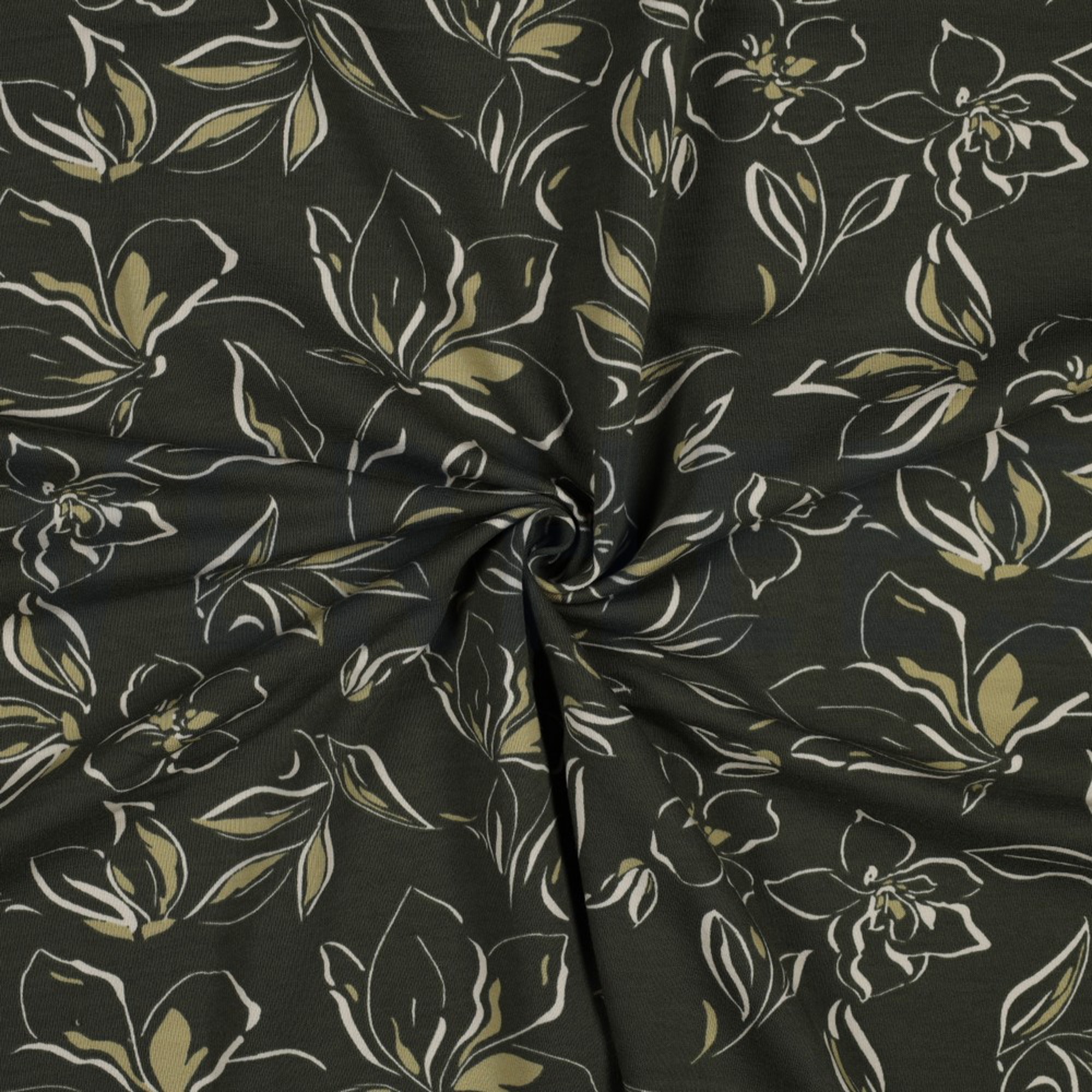 FRENCH TERRY FLOWERS DARK JADE (high resolution) #2