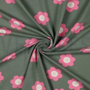 FRENCH TERRY BIG FLOWERS JADE (thumbnail) #2