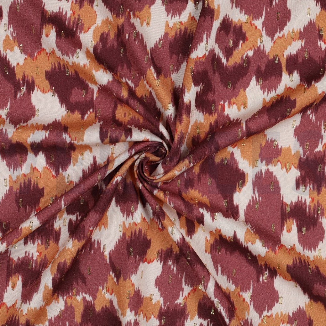 VISCOSE LUREX ANIMAL SKIN ECRU / BORDEAUX #2