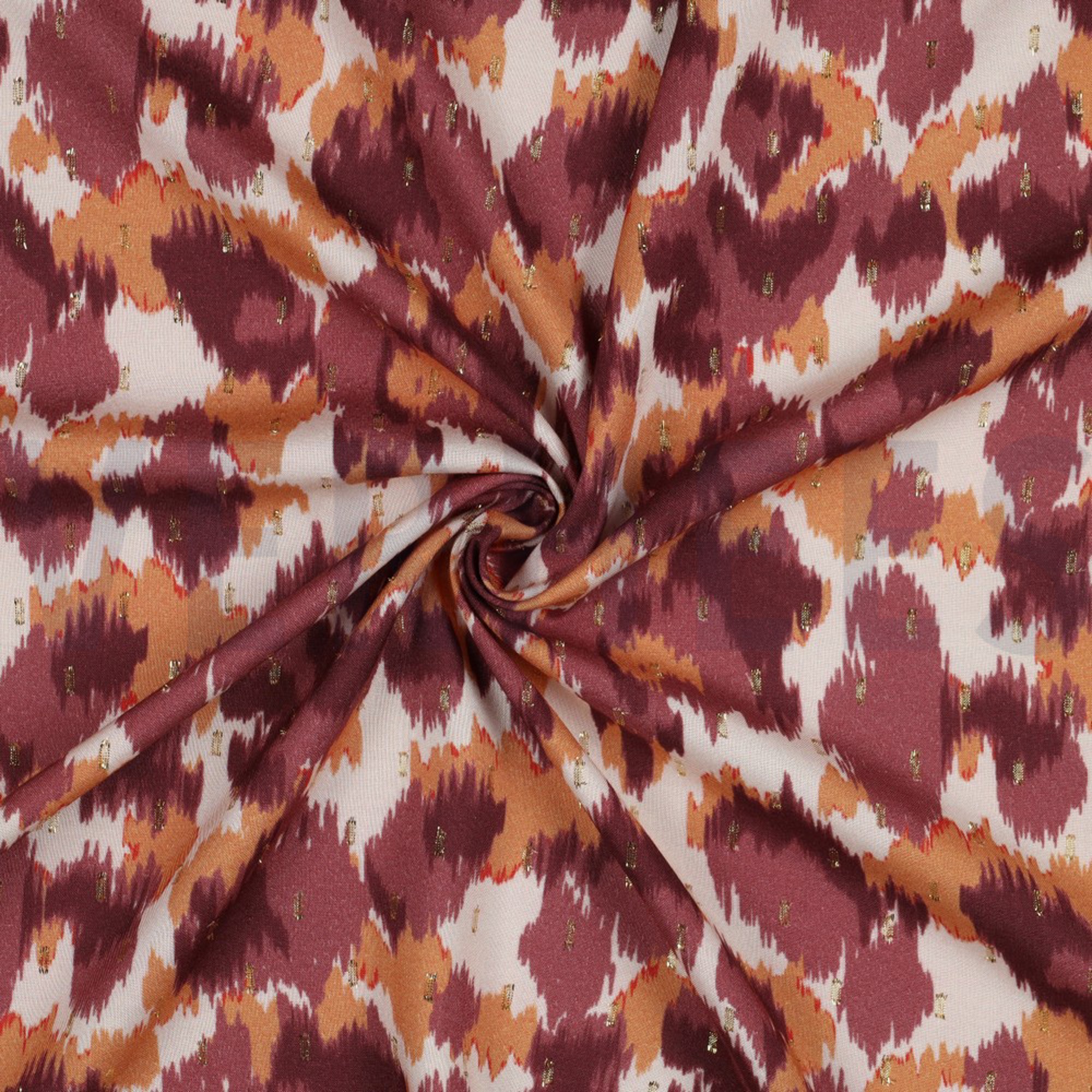 VISCOSE LUREX ANIMAL SKIN ECRU / BORDEAUX (high resolution) #2