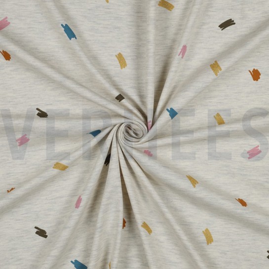 JERSEY MELANGE GLITZER KRIZELEIEN ECRU #7