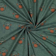 JERSEY MELANGE MONKEY DARK GREEN (thumbnail) #2