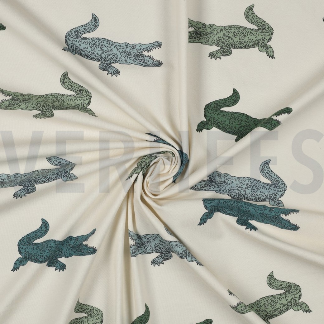 JERSEY CROCODILE ECRU #2