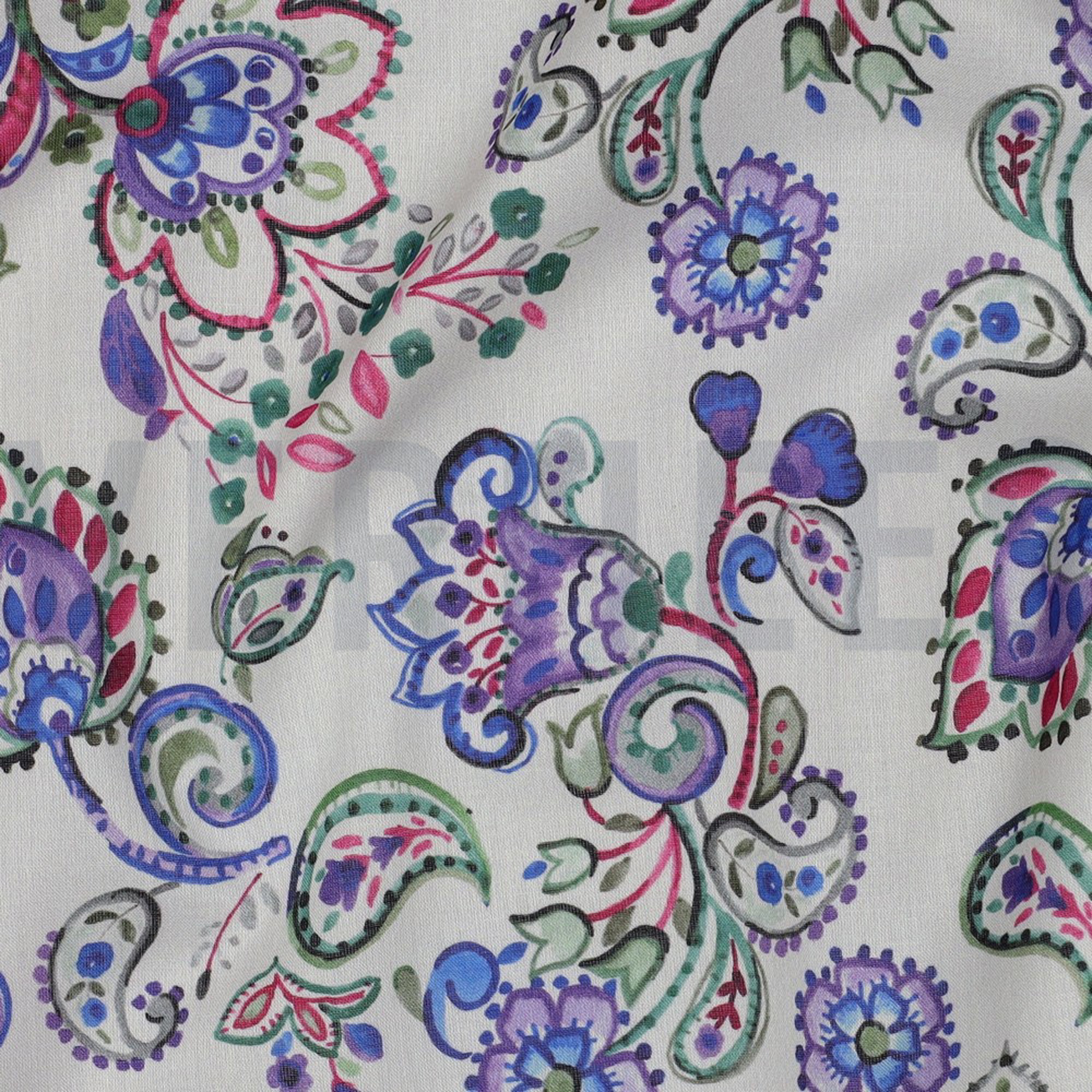 COTTON VOILE DIGITAL FLOWERS OFF-WHITE (high resolution) #2