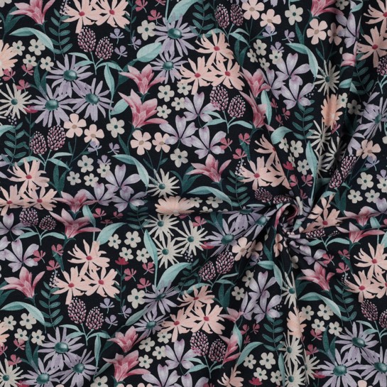 JERSEY DIGITAL BLUMEN MARINEBLAU #7