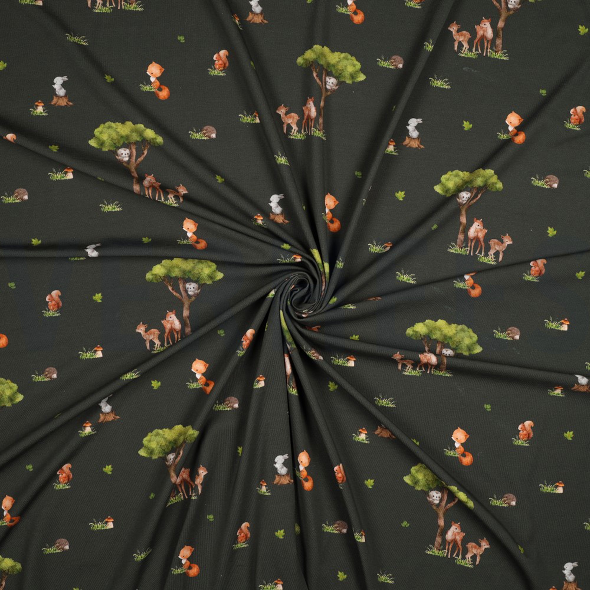 JERSEY DIGITAL FOREST ANIMALS ARMY GREEN (high resolution) #2