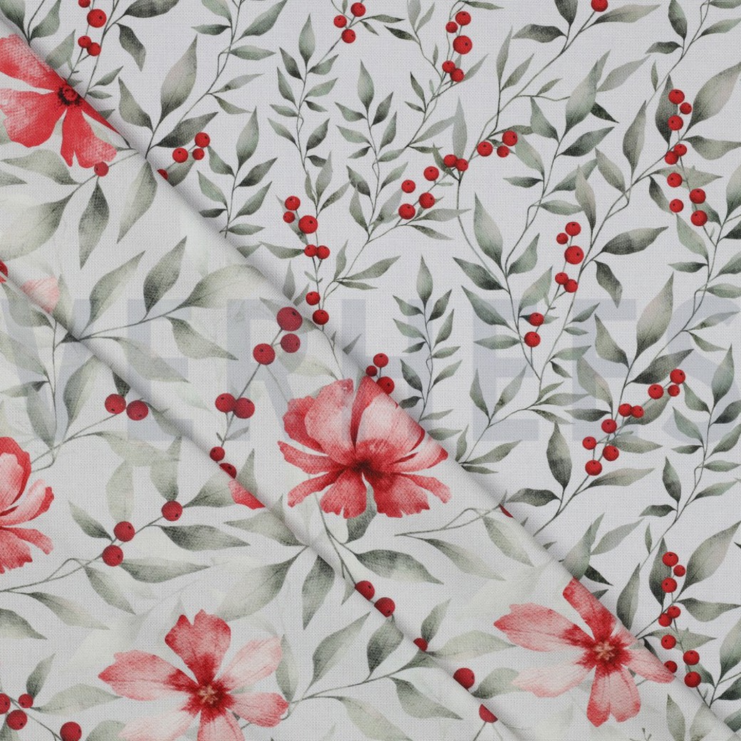 CANVAS DIGITAL WINTER BERRIES LINEN LOOK #2