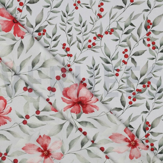 CANVAS DIGITAL WINTER BERRIES LINEN LOOK #7