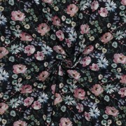 POPLIN DIGITAL FLOWERS BLACK (thumbnail) #2