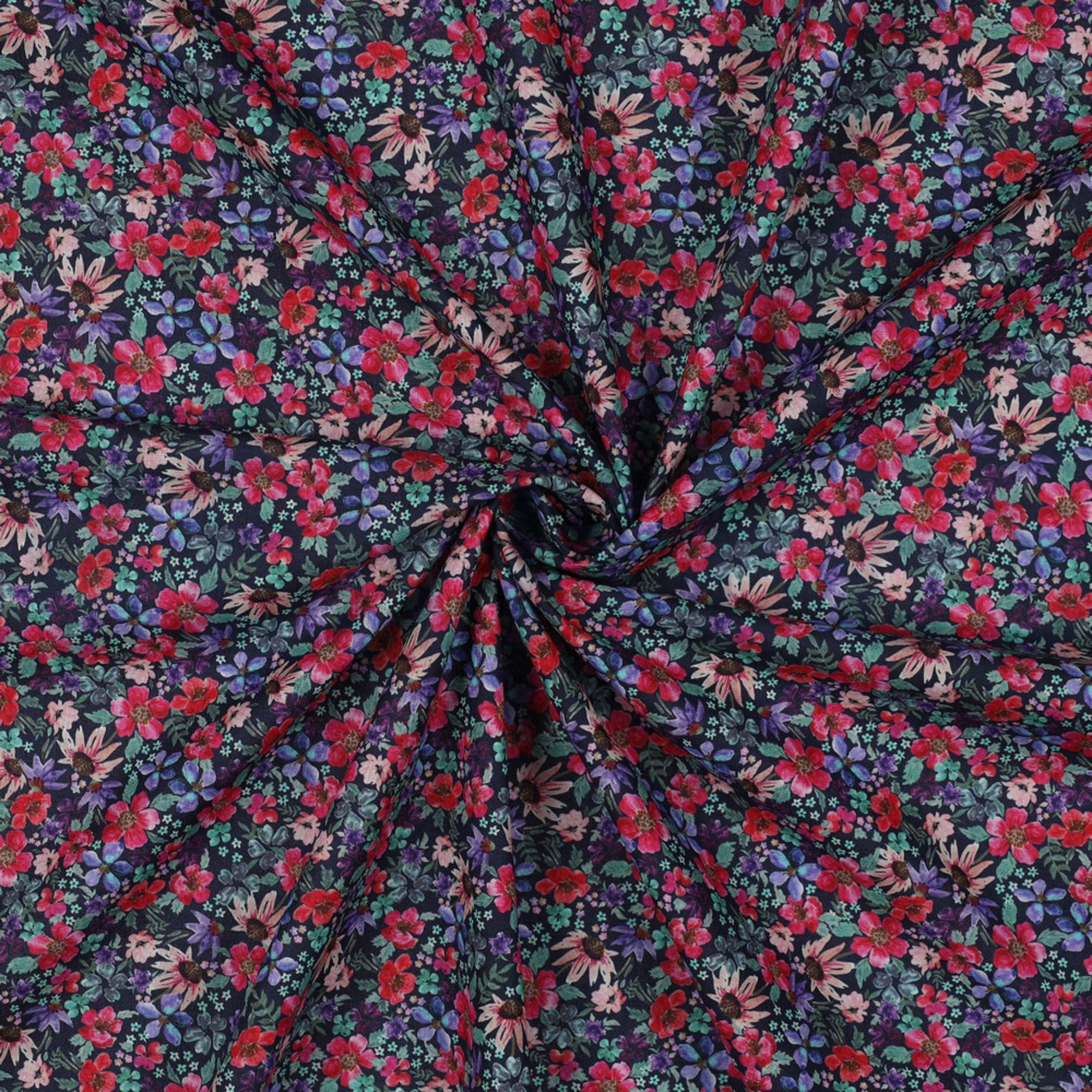 POPLIN DIGITAL SMALL FLOWERS NAVY (high resolution) #2