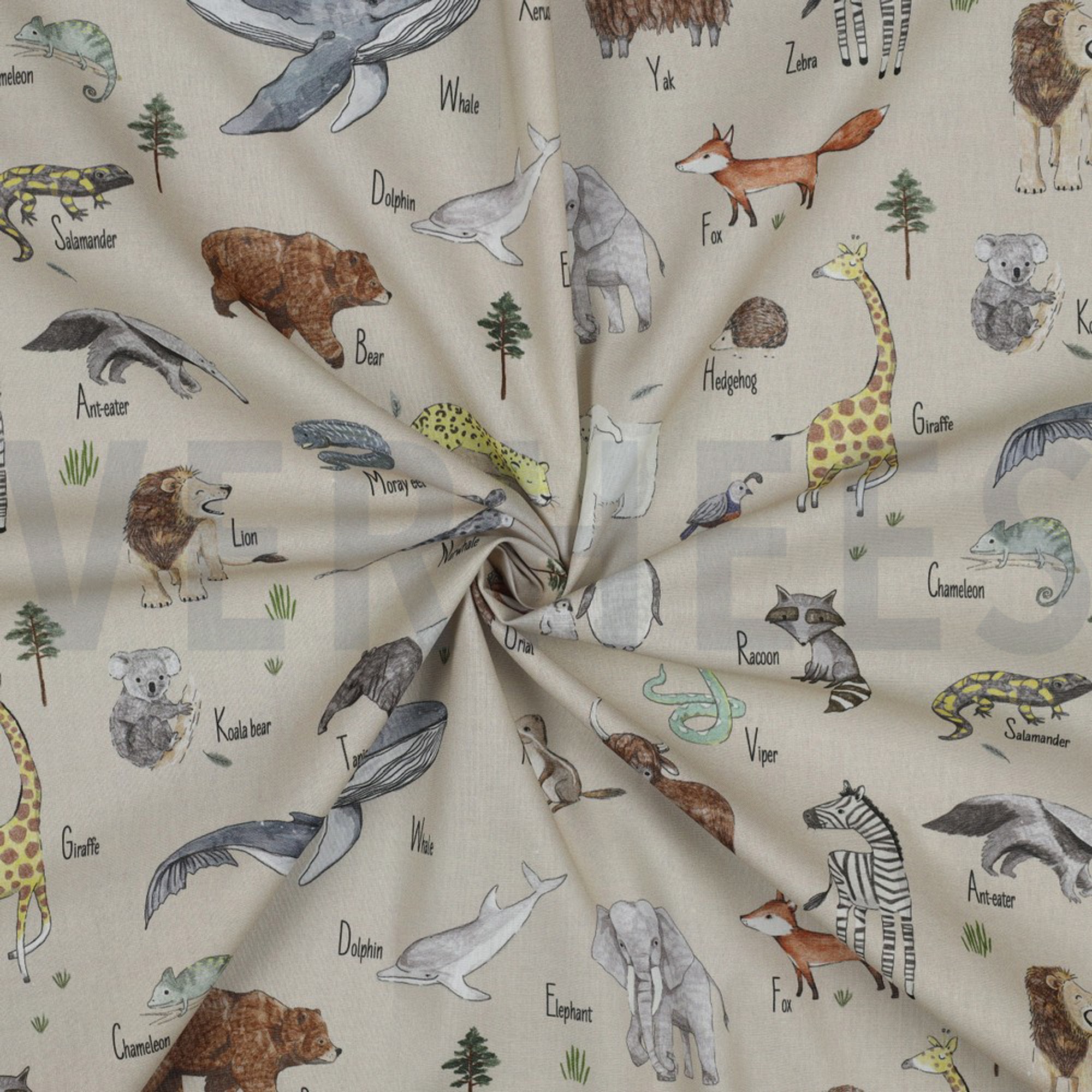 POPLIN DIGITAL ANIMALS BEIGE (high resolution) #2