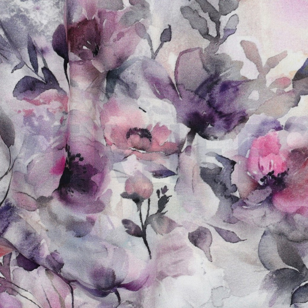 LENZING™ ECOVERO™ DIGITAL FLOWERS LAVENDER #2