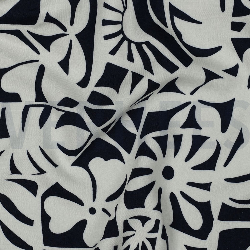 LENZING™ ECOVERO™ GEOMETRIC NAVY #2
