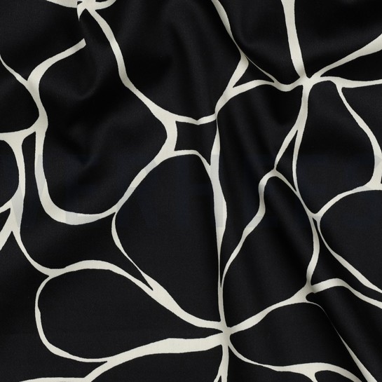 COTTON SATIN FLOWERS BLACK #7