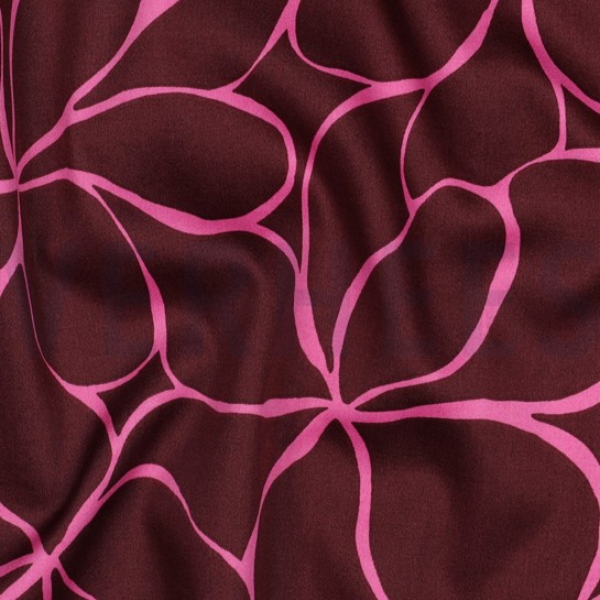 COTTON SATIN FLOWERS BORDEAUX #7