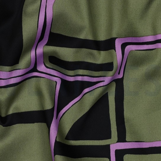 COTTON SATIN GEOMETRIC BLACK #7