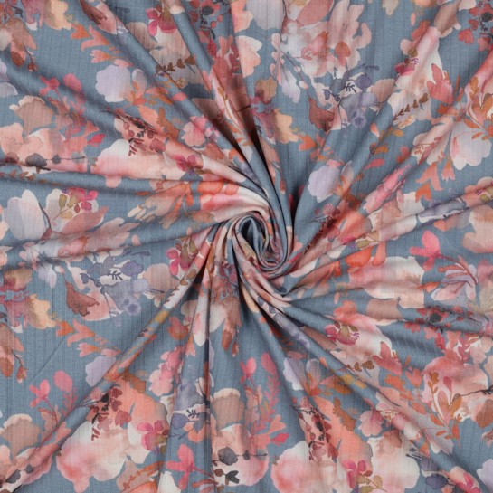 RIPPJERSEY DIGITAL BLÄTTER SCHATTENBLAU #7