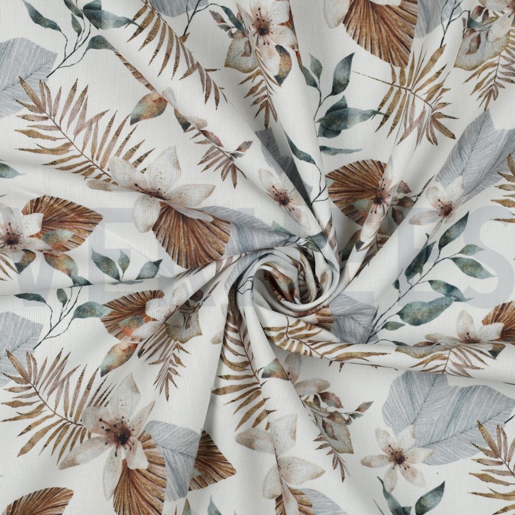 CANVAS DIGITAL LEAVES WHITE #2