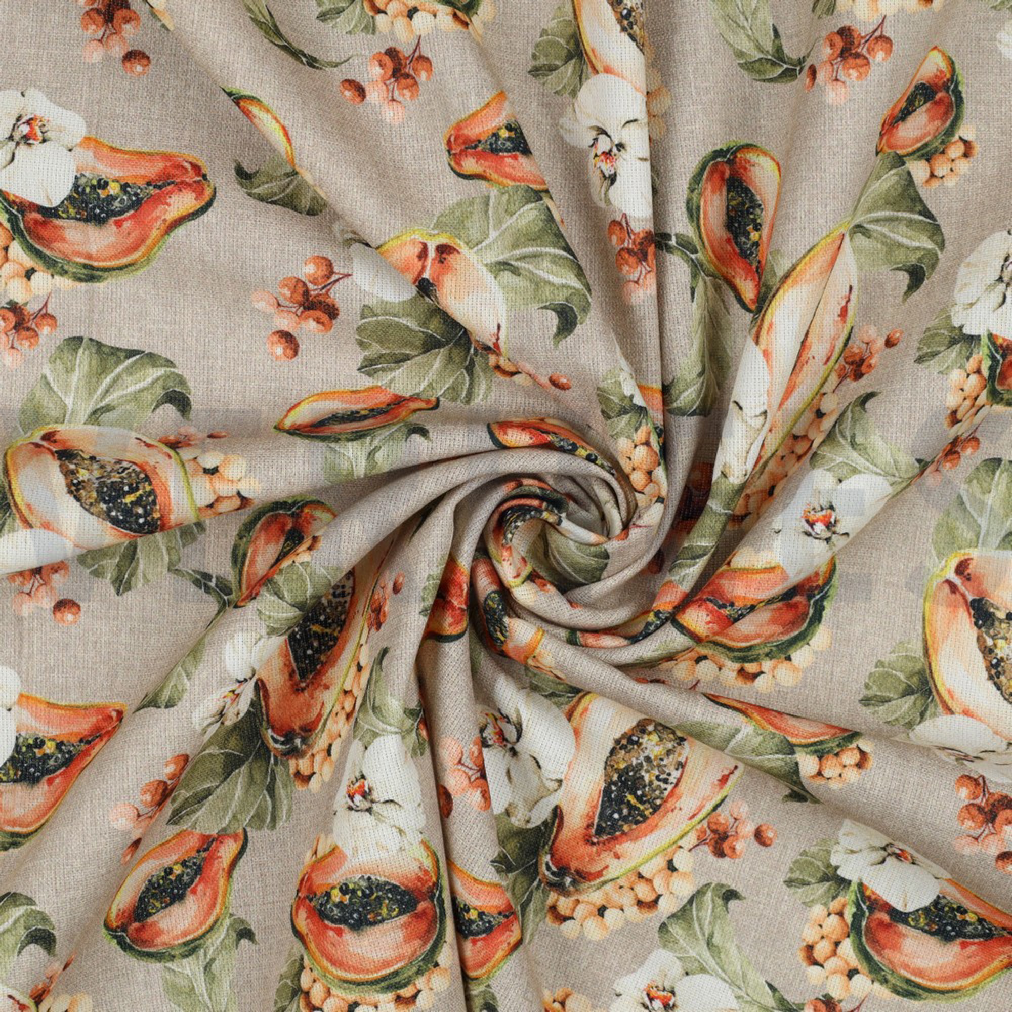 CANVAS DIGITAL TROPICAL FRUIT LINEN PEACH (high resolution) #2
