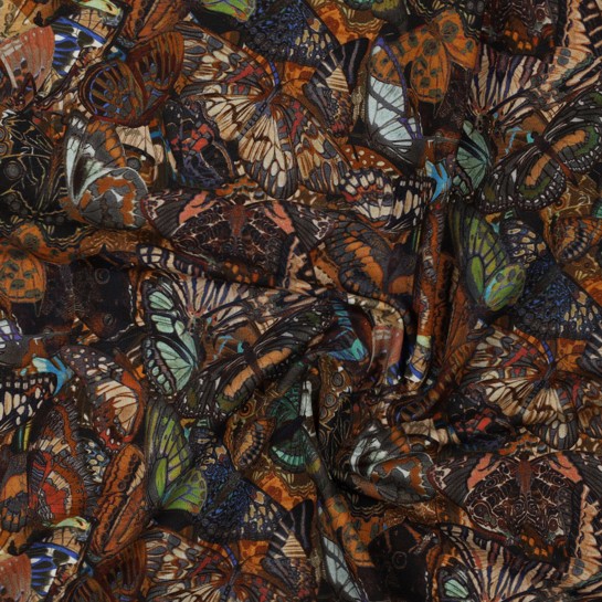 FRENCH TERRY DIGITAL BUTTERFLIES DARK GREY #7