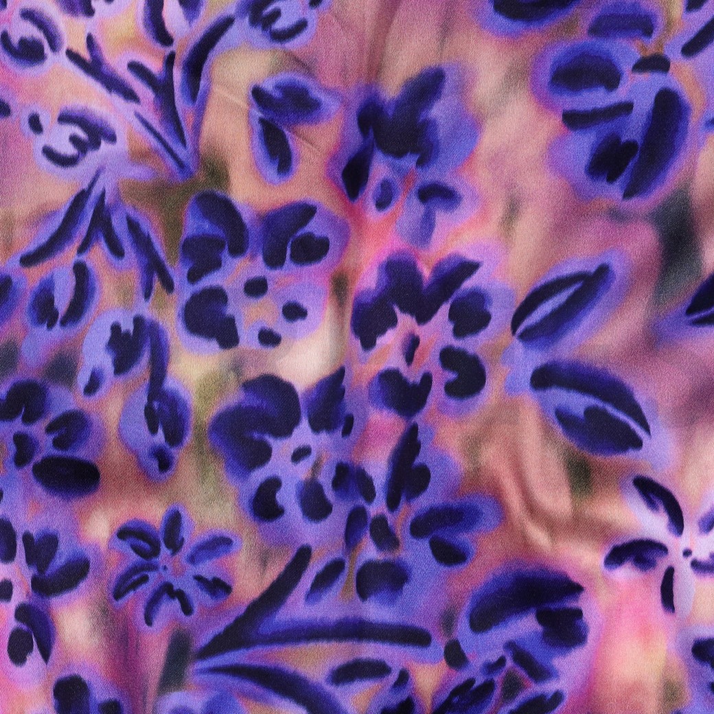 COTTON SATIN DIGITAL FLOWERS PURPLE #2