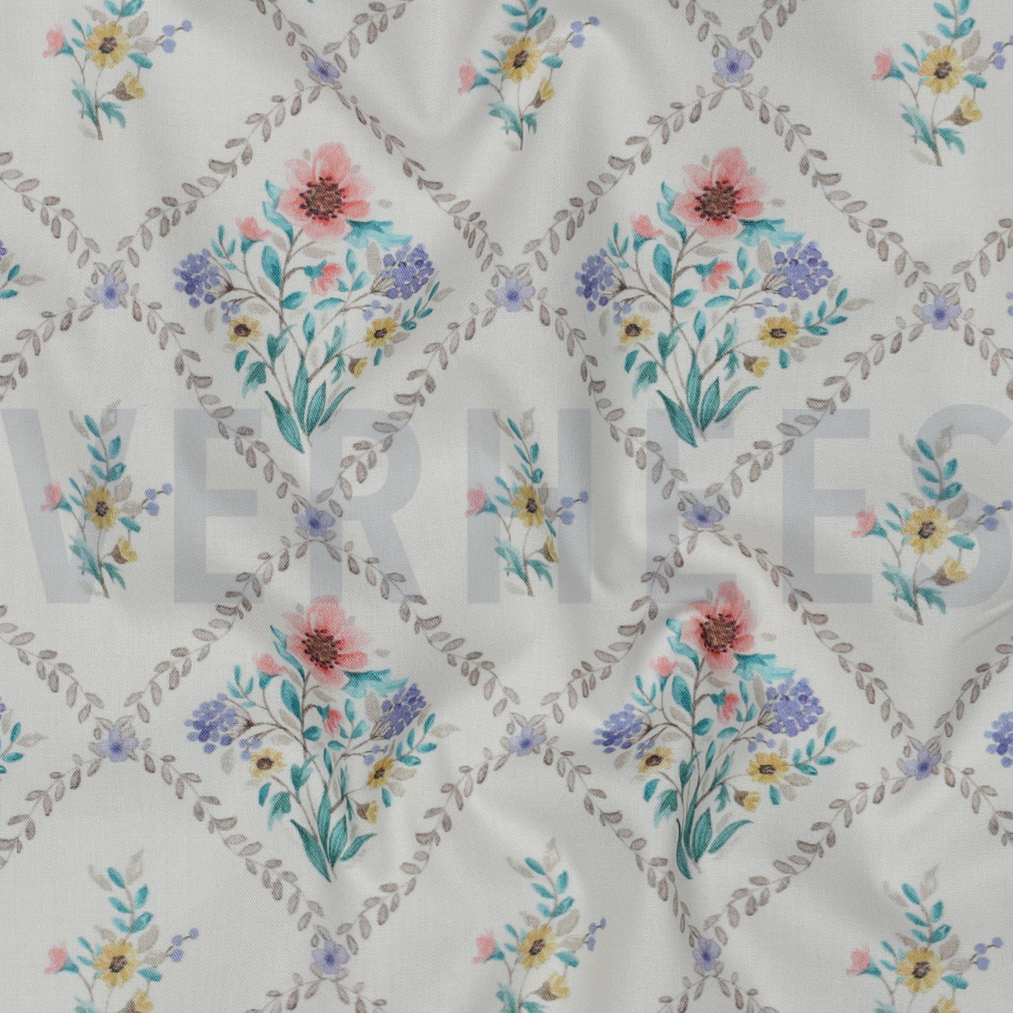 FINE POPLIN DIGITAL FLOWERS OFF-WHITE (high resolution) #2