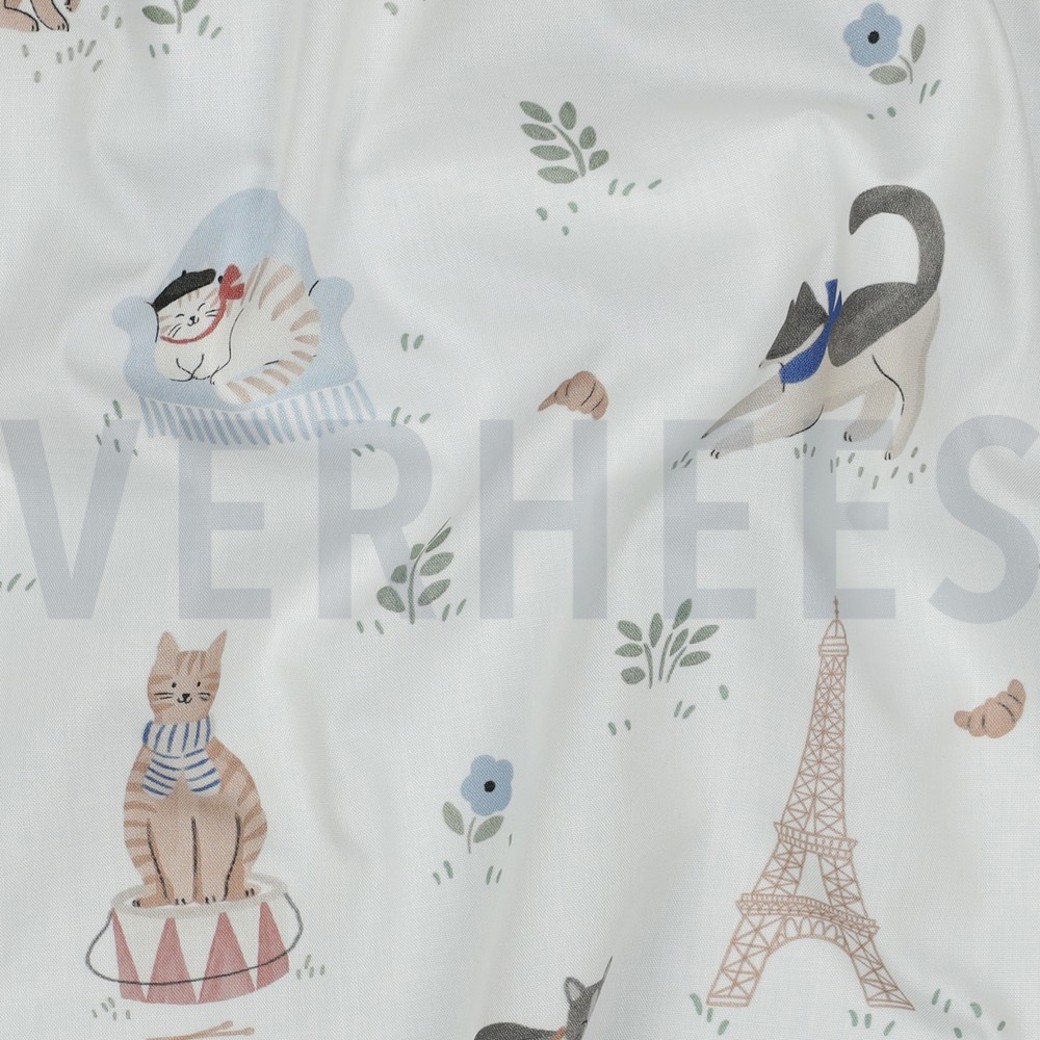 FINE POPLIN DIGITAL VIVE LA FRANCE WHITE #2