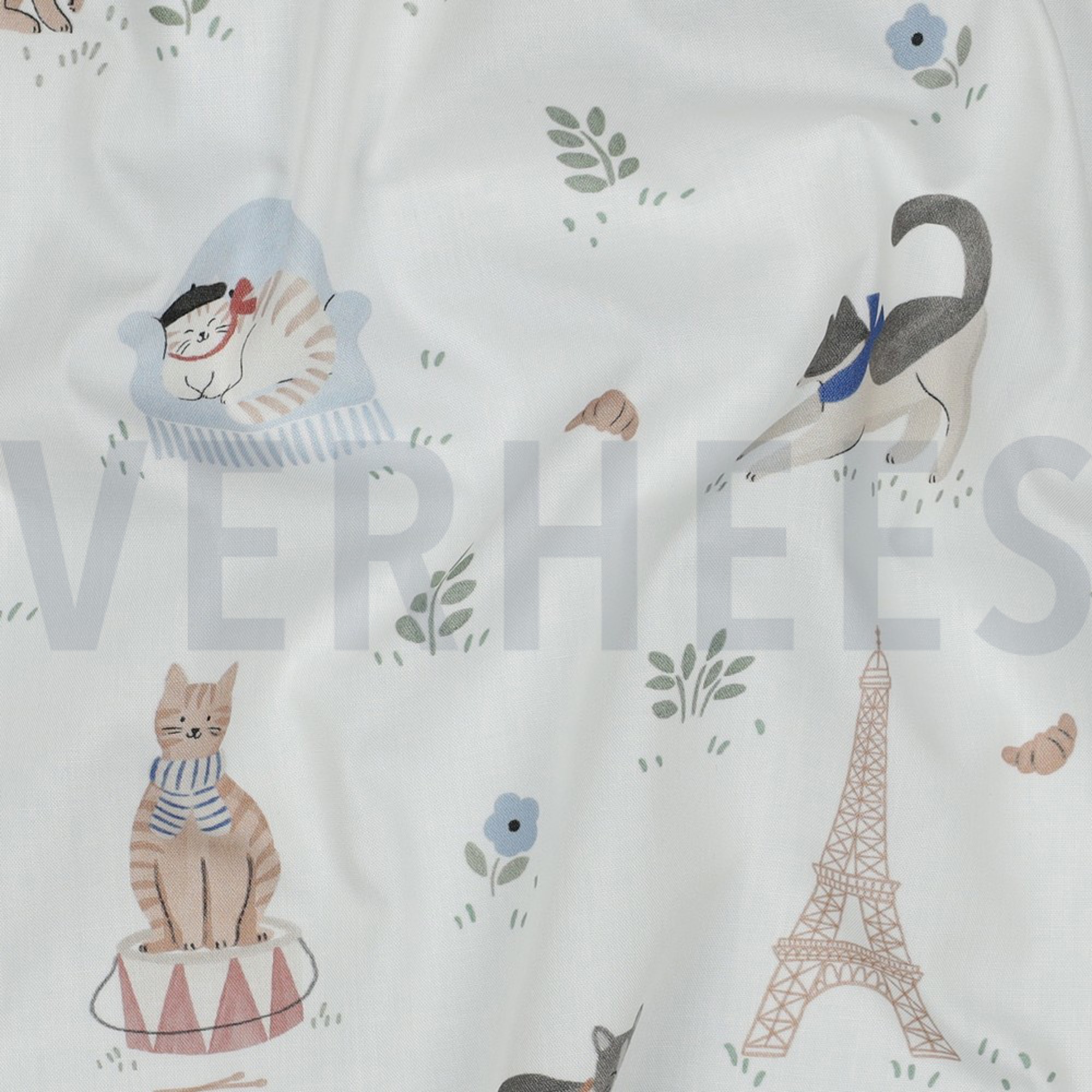 FINE POPLIN DIGITAL VIVE LA FRANCE WHITE (high resolution) #2