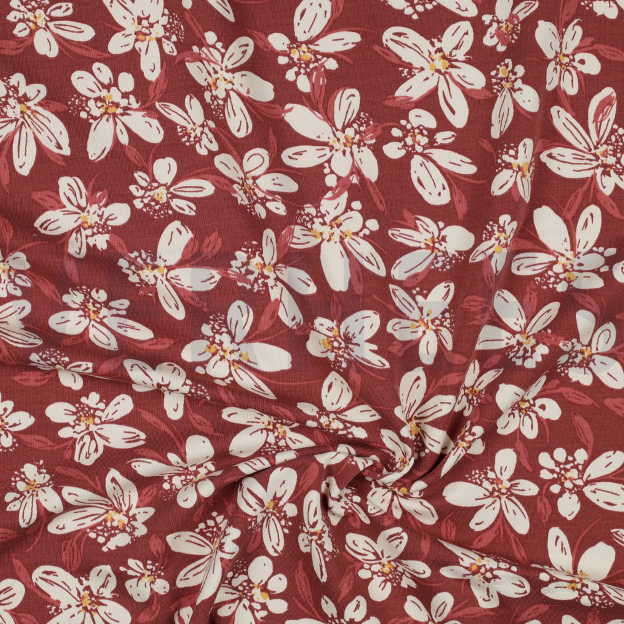 FRENCH TERRY FLOWERS BORDEAUX (high resolution) #2