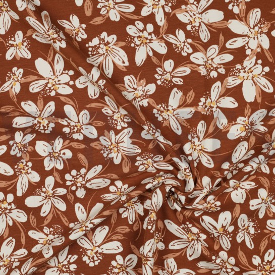 FRENCH TERRY FLEURS NOISETTE #7