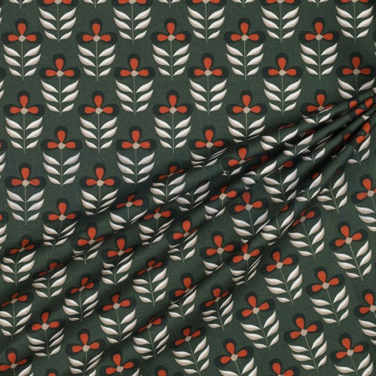 CANVAS FLOWERS OLD GREEN #7