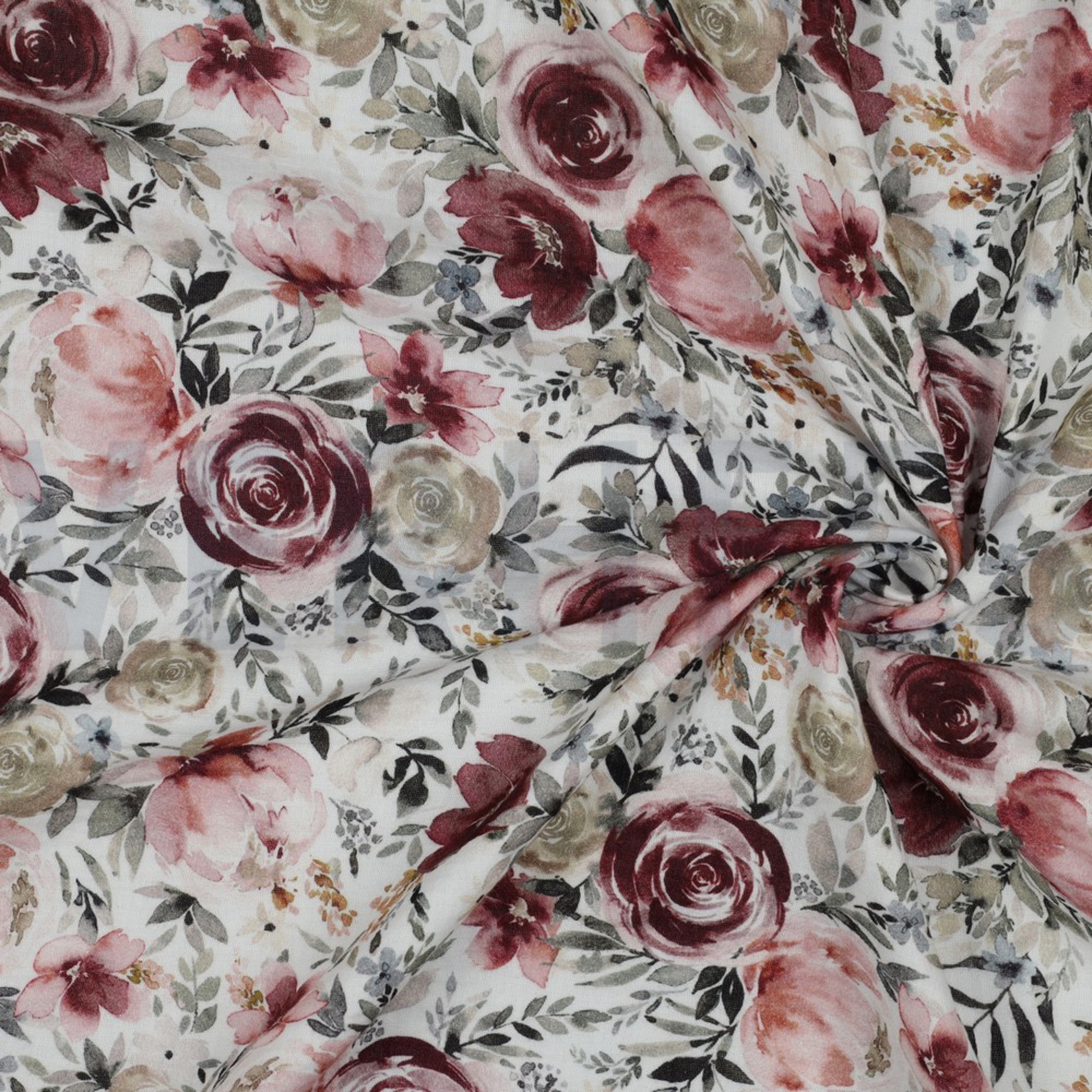 DOUBLE GAUZE DIGITAL FLOWERS WHITE (high resolution) #2