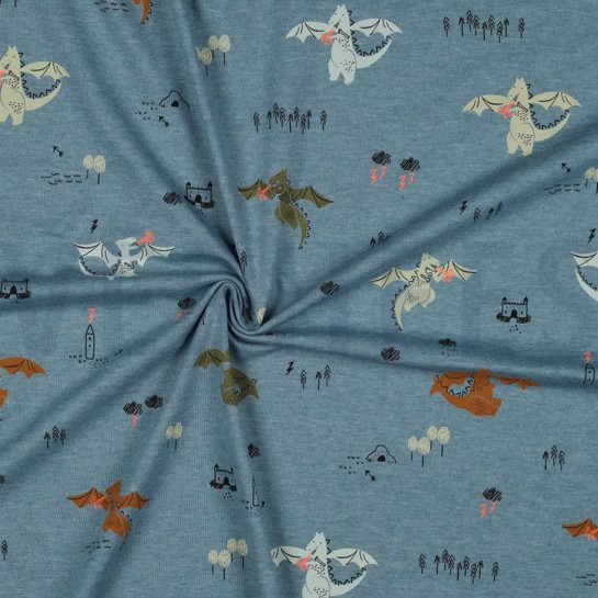 JERSEY MELANGE NEON DRACHEN SCHATTENBLAU #7