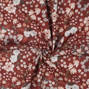 POPLIN DIGITAL WATERCOLOUR FLOWERS ROUGE (thumbnail) #2