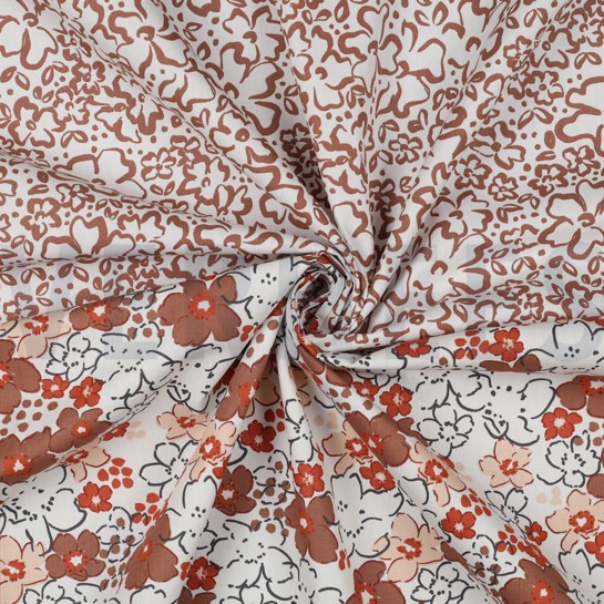 POPLIN WILD FLOWERS OFF WHITE #7