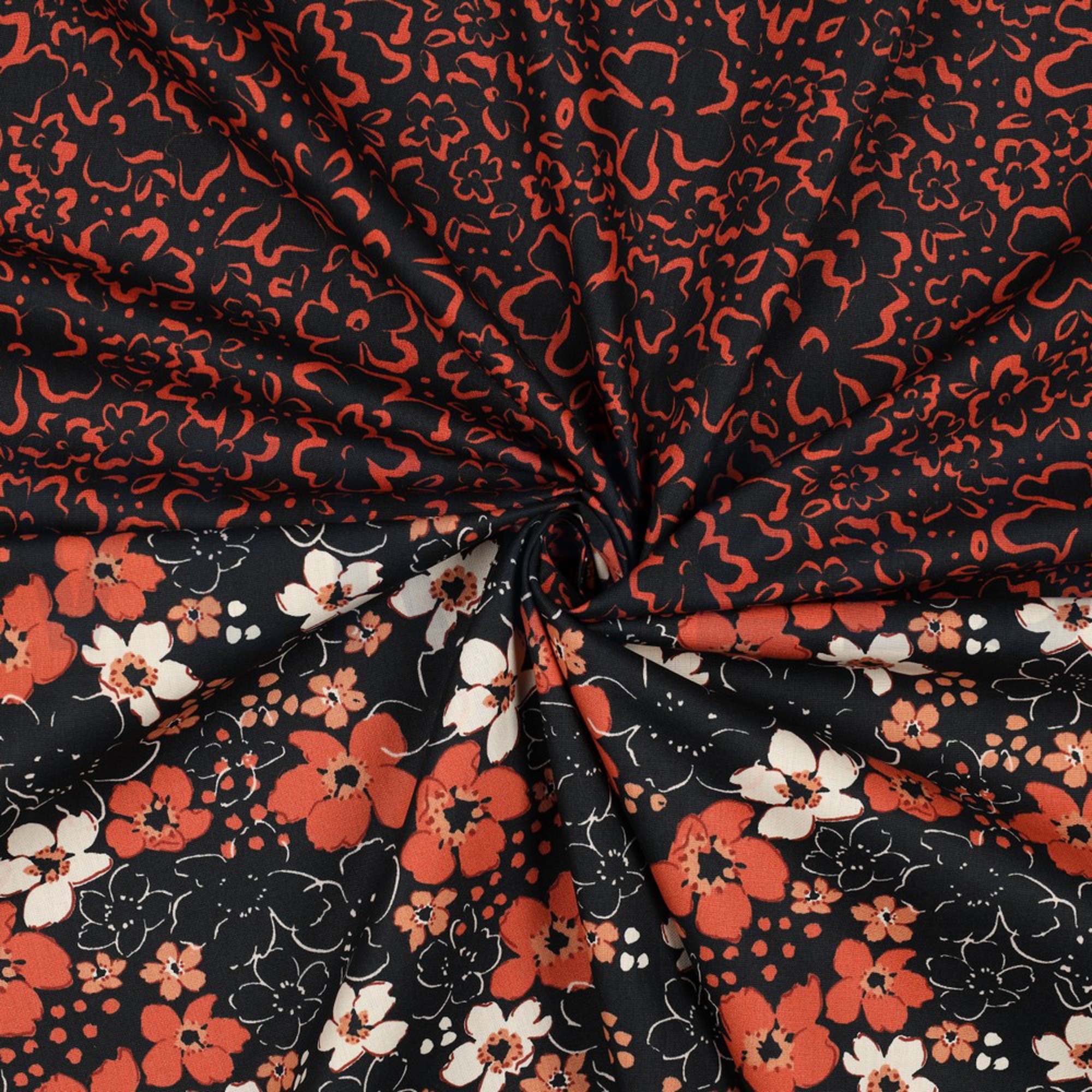 POPLIN WILD FLOWERS BLACK (high resolution) #2