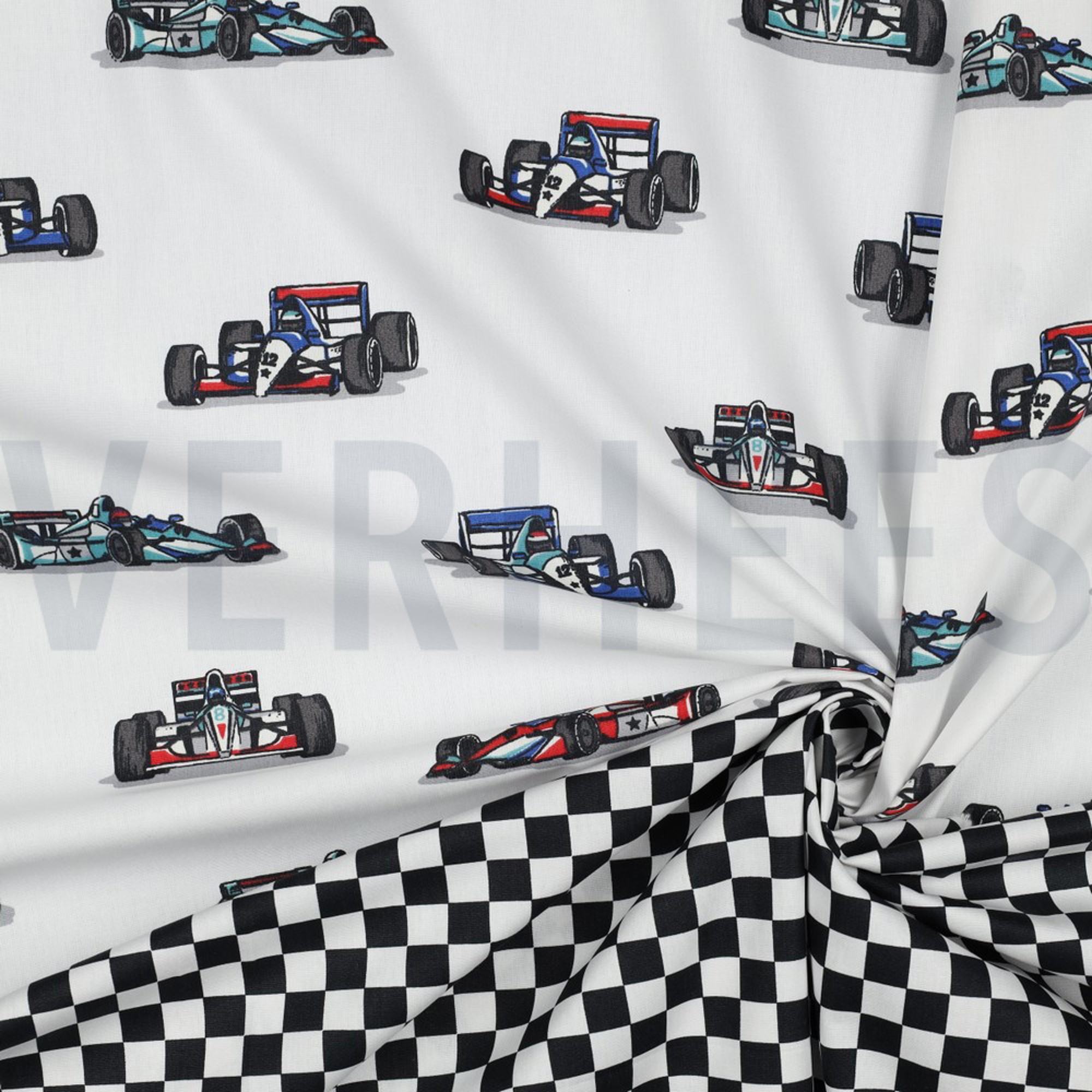 POPLIN RACING CARS WHITE (high resolution) #2