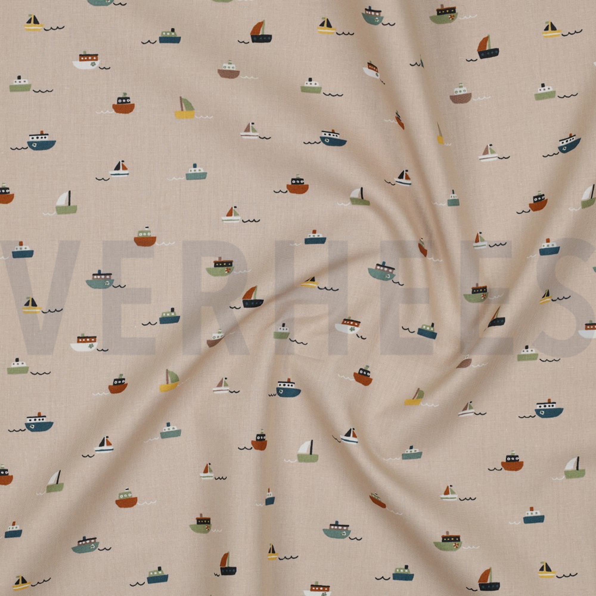 POPLIN GOTS BOATS SAND (high resolution) #2