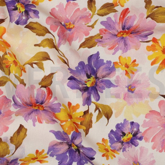 VISCOSE RADIANCE DIGITAL FLOWERS OFFWHITE #7