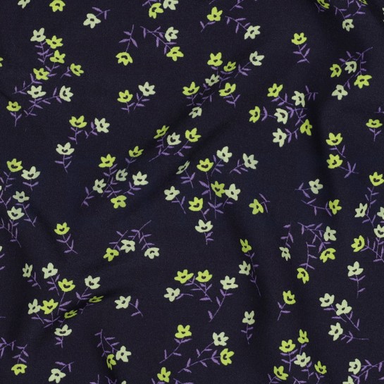 VISCOSE RADIANCE DIGITAL FLOWERS NAVY #7