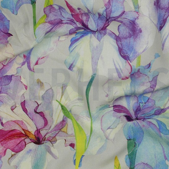 VISCOSE RADIANCE DIGITAL FLOWERS ECRU #7