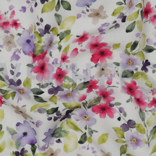 VISCOSE RADIANCE DIGITAL FLOWERS WHITE #7