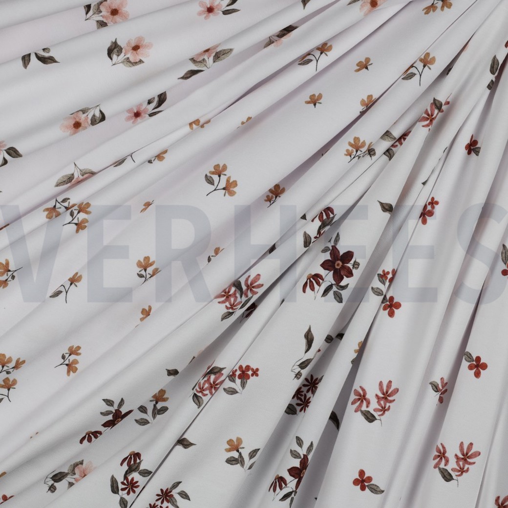 JERSEY DIGITAL GOTS FLOWERS WHITE #2