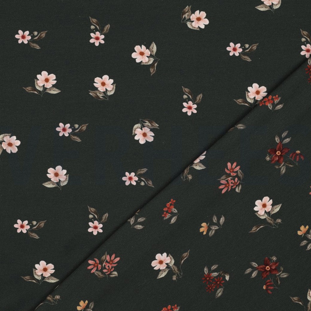 JERSEY DIGITAL GOTS FLOWERS ARMY GREEN #2