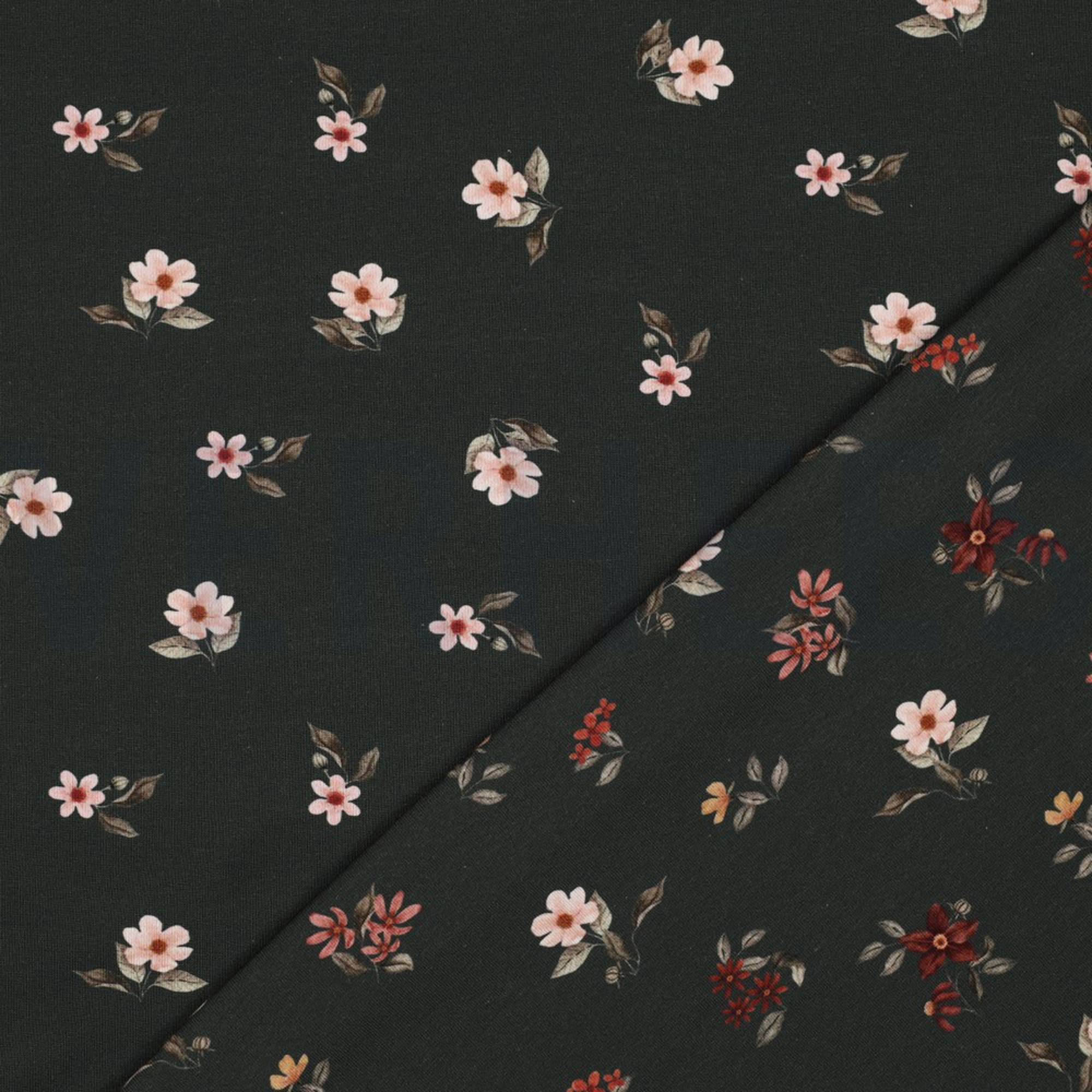 JERSEY DIGITAL GOTS FLOWERS ARMY GREEN (high resolution) #2