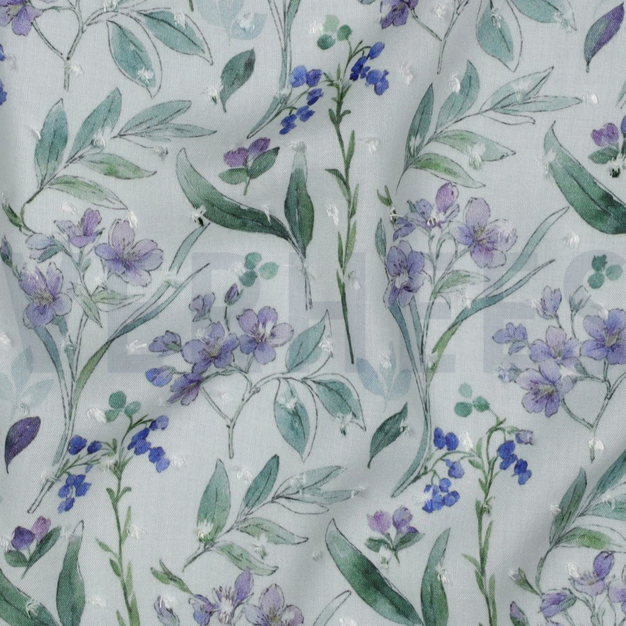 VISCOSE DOBBY DIGITAL FLOWERS WHITE (high resolution) #2