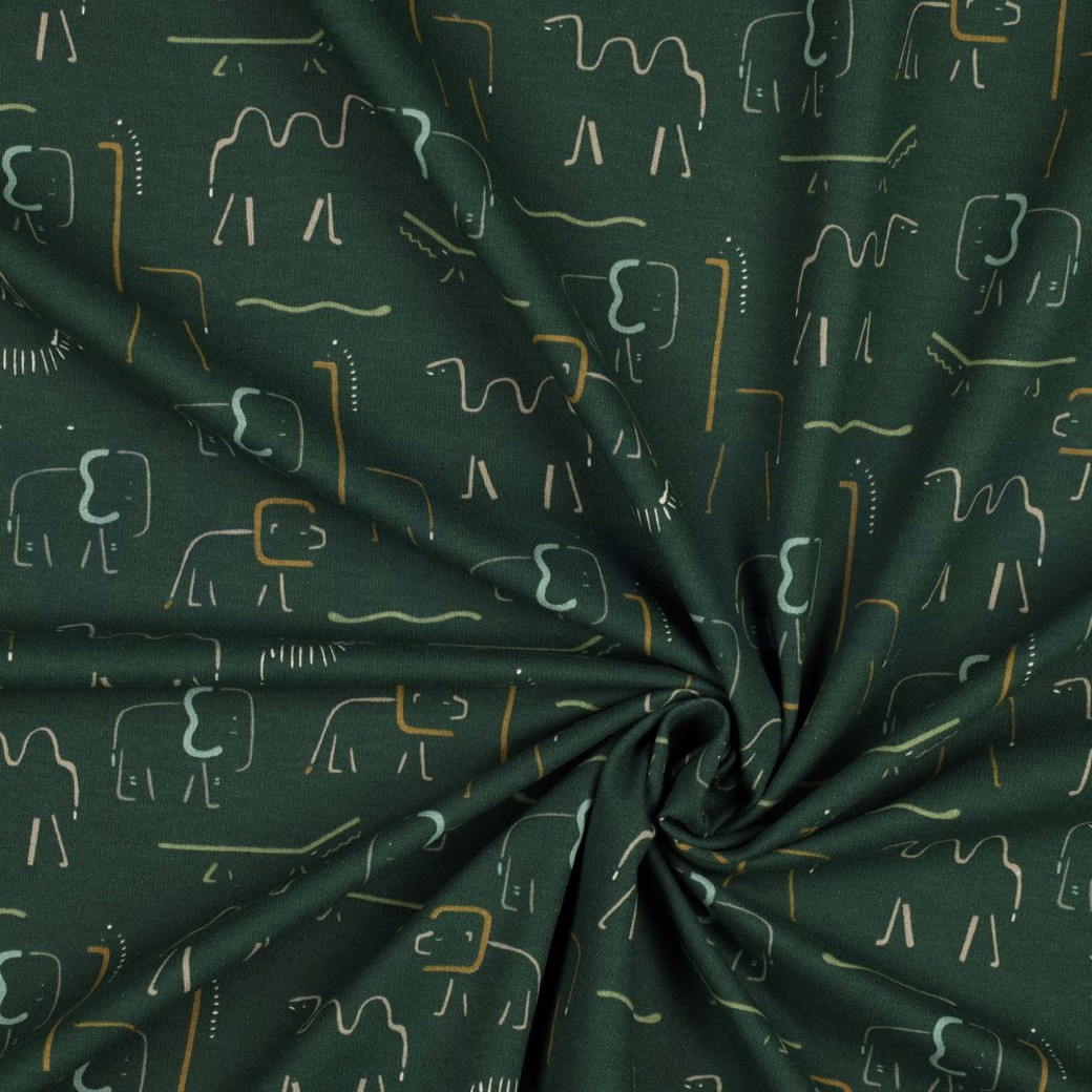 SOFT SWEAT SAFARI ANIMALS DARK GREEN #2