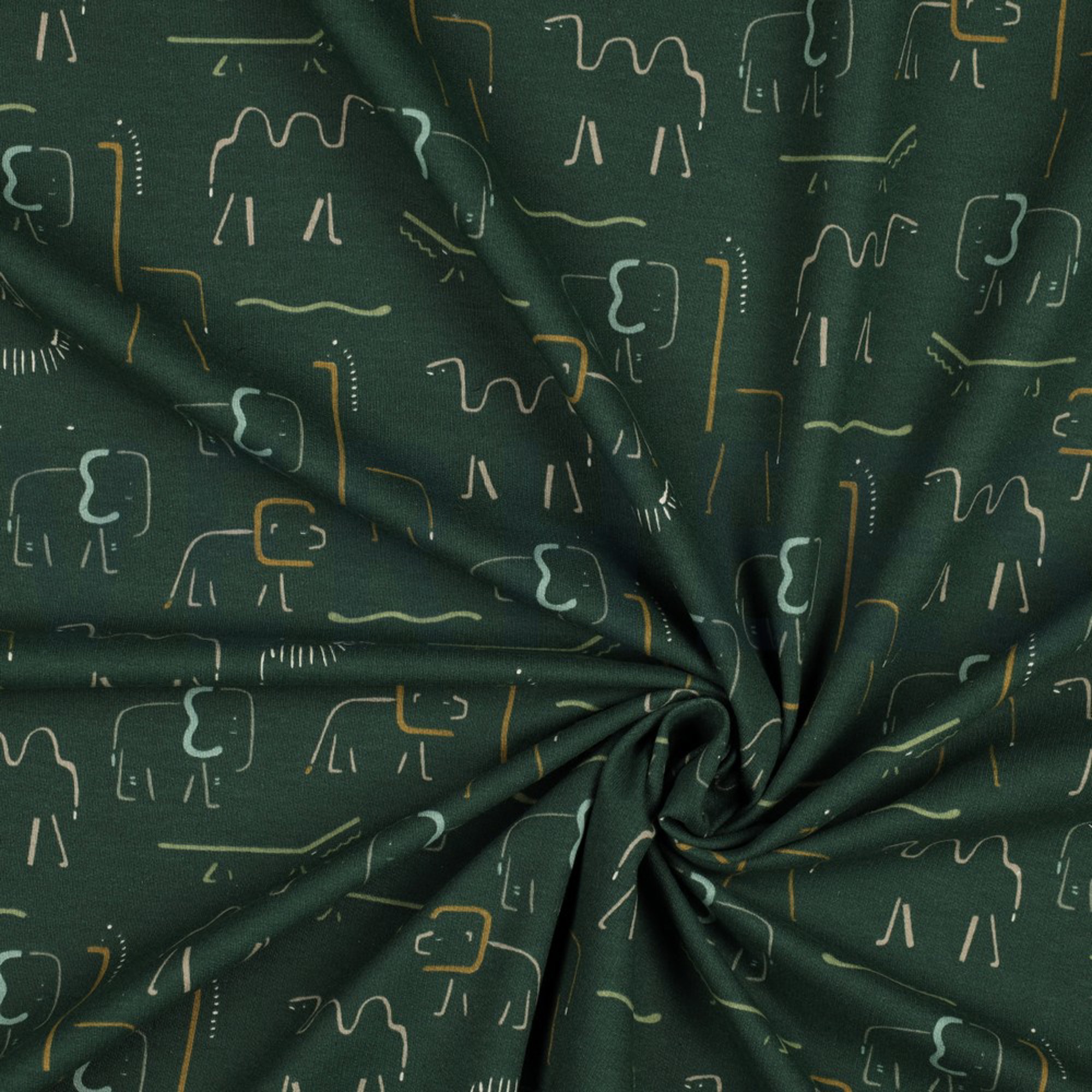 SOFT SWEAT SAFARI ANIMALS DARK GREEN (high resolution) #2