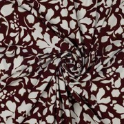 VISCOSE POPLIN STRETCH BIG FLOWERS BORDEAUX (thumbnail) #2
