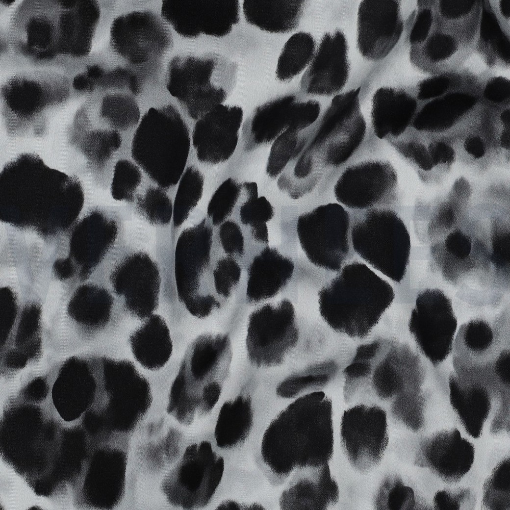 VISCOSE SATIN DIGITAL ANIMAL SKIN BLACK #2